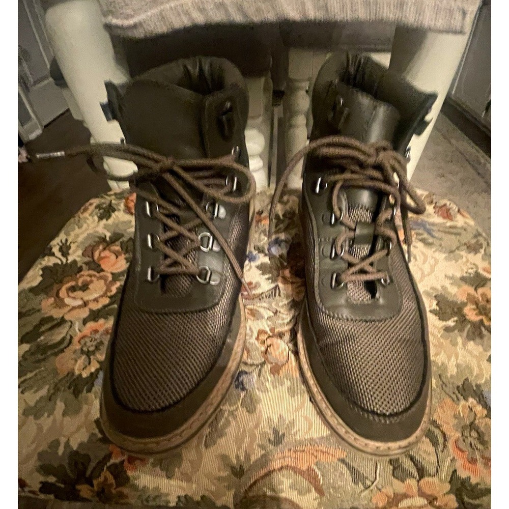 Reaction Kenneth Cole Men's Brody Combat Green Textile Upper Lace-Up Ankle 9.5